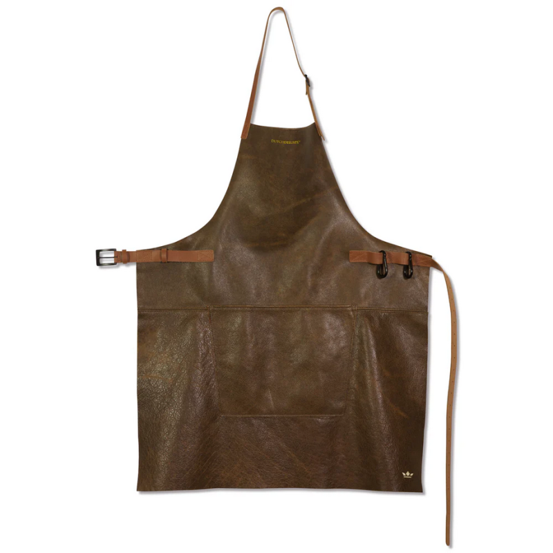 Brown vintage leather BBQ apron | dutchdeluxes