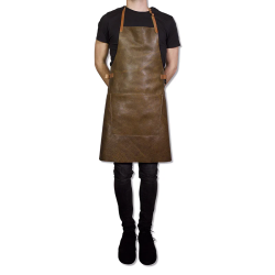 Brown vintage leather BBQ apron | dutchdeluxes