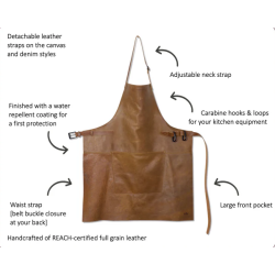 Brown vintage leather BBQ apron | dutchdeluxes