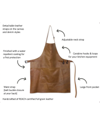 Brown vintage leather BBQ apron | dutchdeluxes