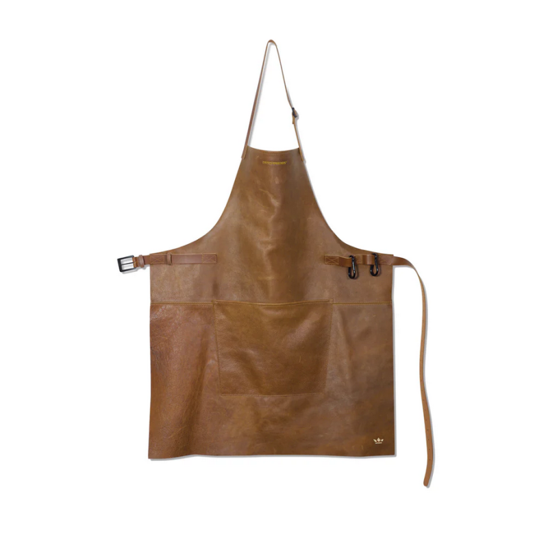 Vintage cognac leather BBQ apron| dutchdeluxes