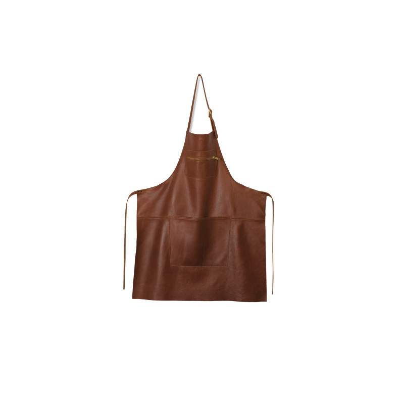 Brown leather zipped apron| dutchdeluxes