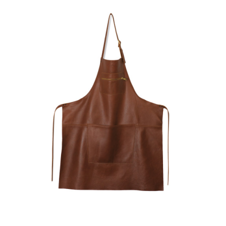 Brown leather zipped apron| dutchdeluxes