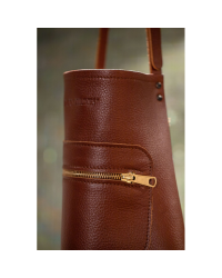 Brown leather zipped apron| dutchdeluxes