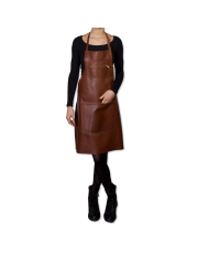 Brown leather zipped apron| dutchdeluxes