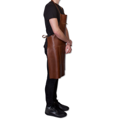 Brown leather zipped apron| dutchdeluxes