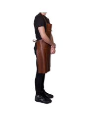 Brown leather zipped apron| dutchdeluxes