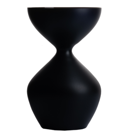 Amelie Schist Spittoon Matte-Black Glass, Mouth-Blown