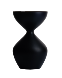 Amelie Schist Spittoon Matte-Black Glass, Mouth-Blown