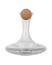 Boat decanter with cork stopper, crystalline mouth-blown