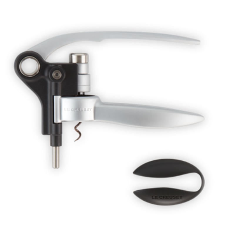 LM-250 Lever Corkscrew in Brushed Aluminum with Foil Cutter | Le Creuset