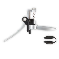 LM-250 Lever Corkscrew in Brushed Aluminum with Foil Cutter | Le Creuset