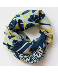 Organic Cotton Scarf Diego Marine 100x100 cm - Les Belles Vagabondes