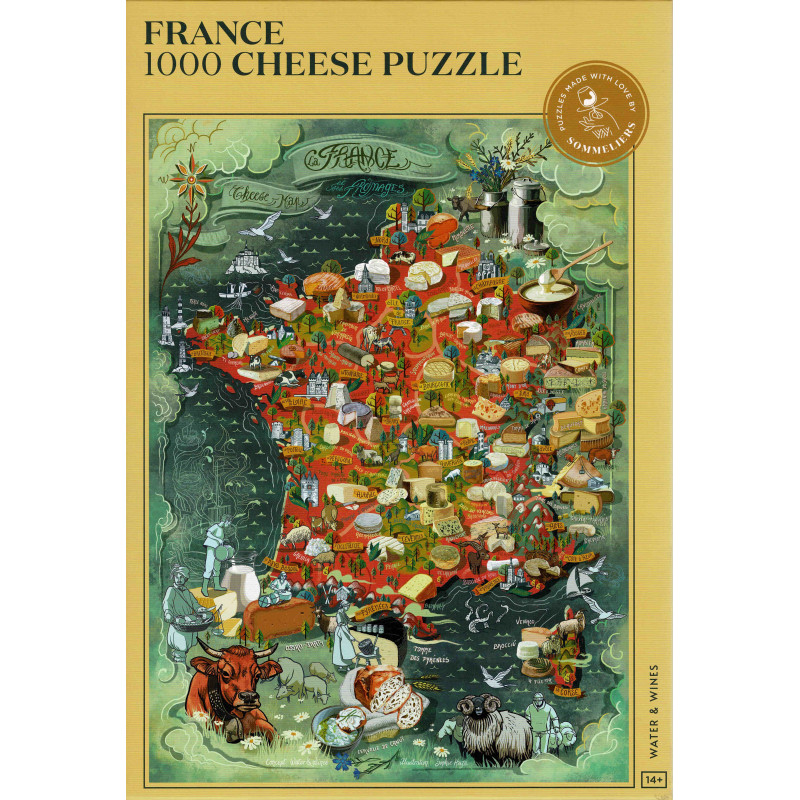 Puzzle Cheeses of France 1000 Pieces 48 x 68 cm | Water&Wines