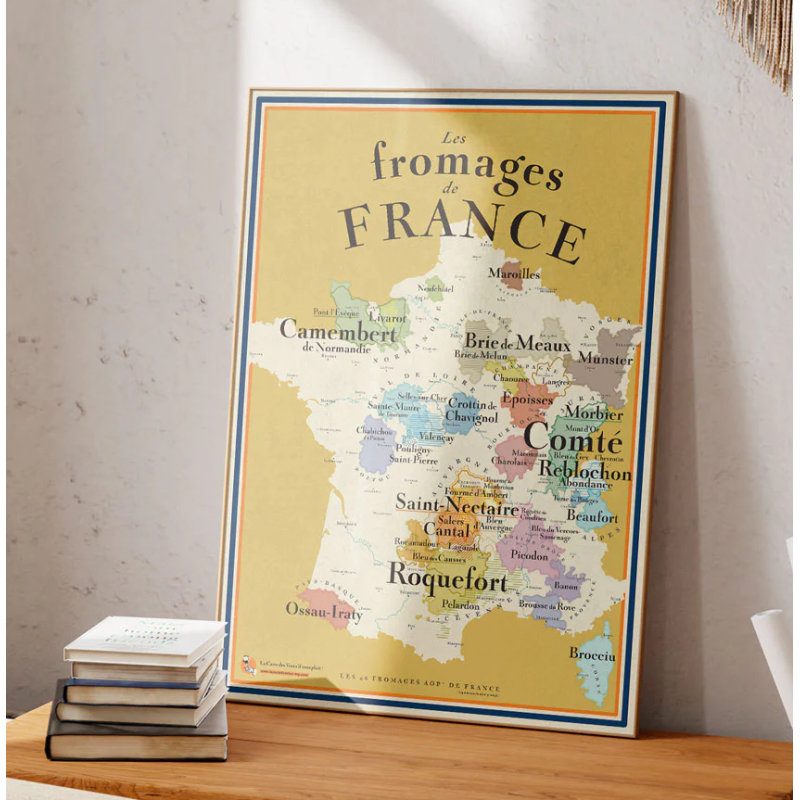 30x40 cm poster "The Cheese Map of France"