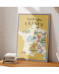 30x40 cm poster "The Cheese Map of France"