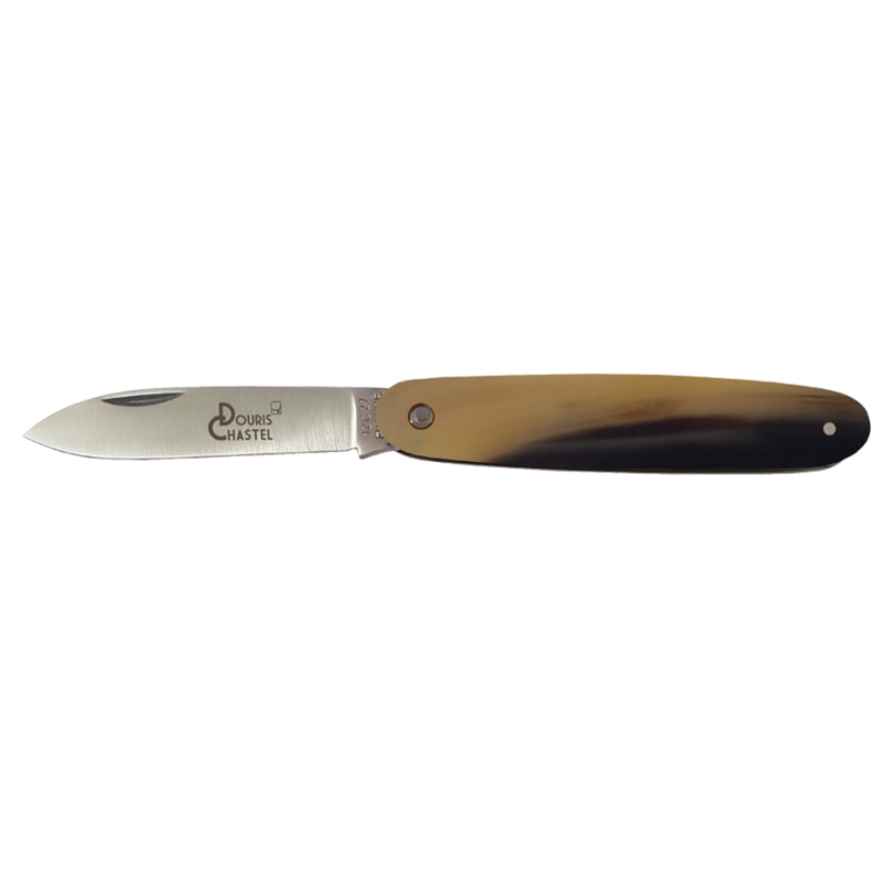 Pocket knife Navette Douris Chastel, 1 piece full handle – Horn Tip PM 10cm