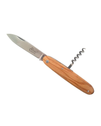 Pocket Knife & Corkscrew Navette Douris Chastel, 2-piece full handle – Olive Wood PM 10cm