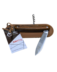 Pocket Knife & Corkscrew Navette Douris Chastel, 2-piece full handle – Bocote Wood PM 10cm