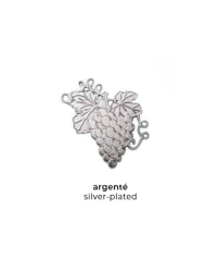 Magnetic Brooch Silver Grapes Oenology