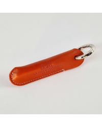 Emergency corkscrew "Jan" in its camel vegetable-tanned leather case