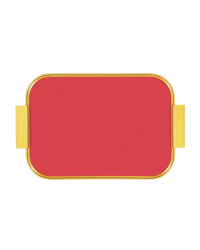 Ribbed Berry Red Gold Serving Tray 35 x 25.5 cm | Kaymet