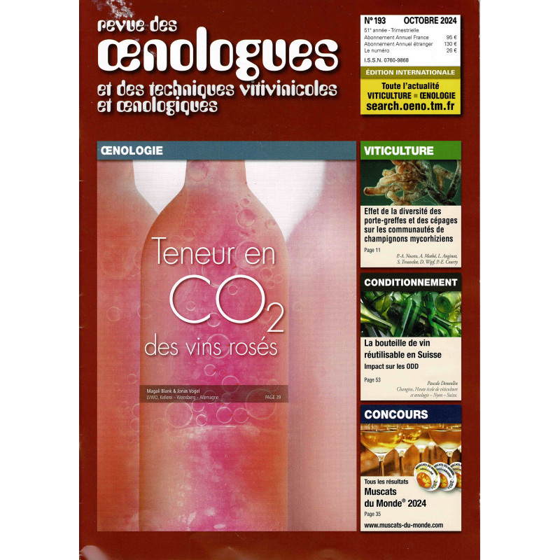 The Oenologists' Review No. 193 (French edition): CO2 Content of Rosé Wines - October 2024