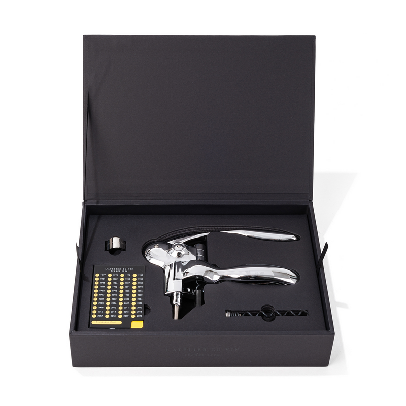 Oeno Box® Sommelier Set: Chrome Metal Lever Corkscrew | L'Atelier du Vin