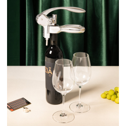 Oeno Box® Sommelier Set: Chrome Metal Lever Corkscrew | L'Atelier du Vin