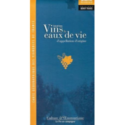 Folded map of France des Vins et Eaux-de-Vie d'Appellation d'Origine 99x88 cm | Benoît France