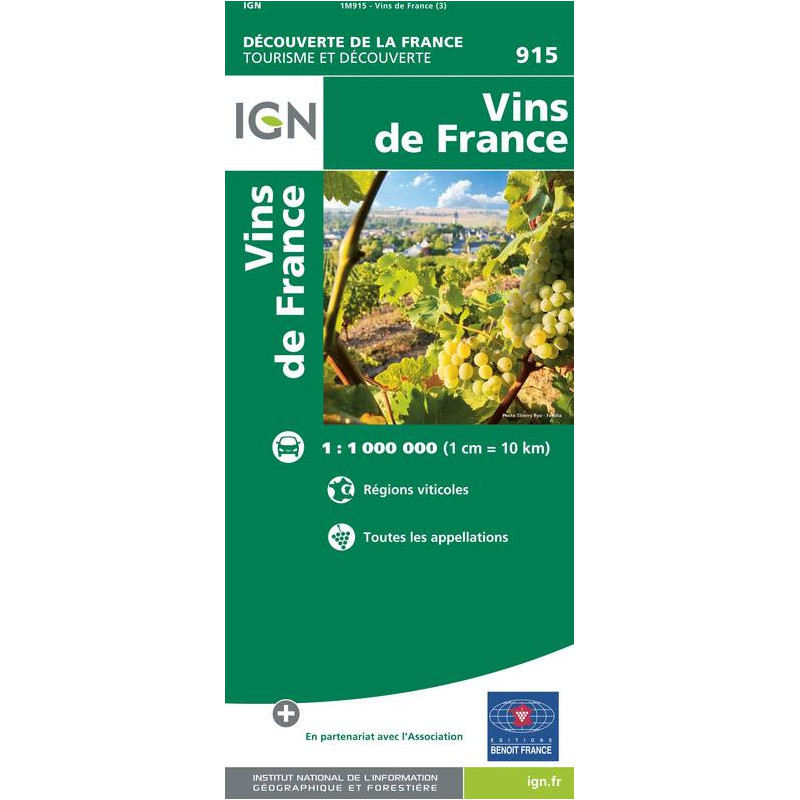 Carte pliée "915 : Les vins de France" | IGN