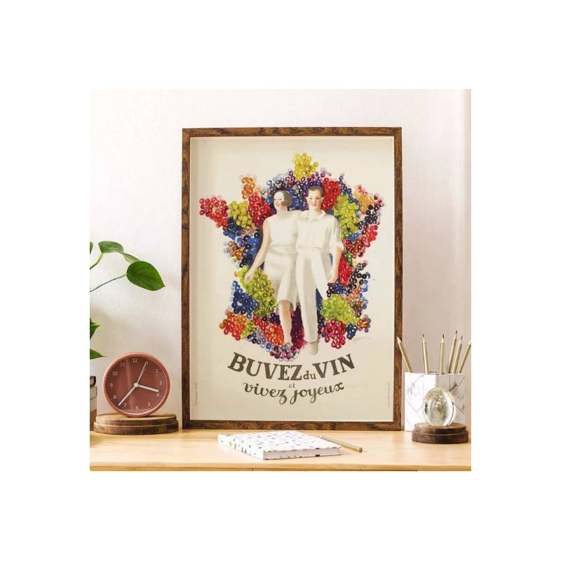 Poster "Drink wine, live joyfully" 50x70 cm | La Carte des Vins s'il vous plaît !