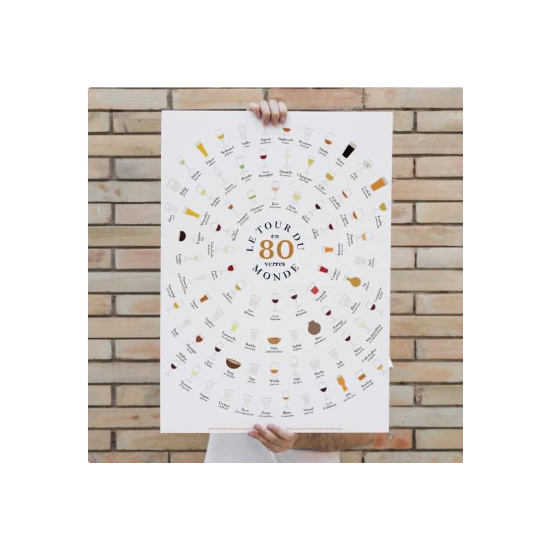 Poster "Around the World in 80 glasses" 50x70 cm | The Wine List please?