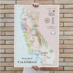 Carte des Vins "Californie" 50x70 cm | La Carte des vins s'il vous plait ?