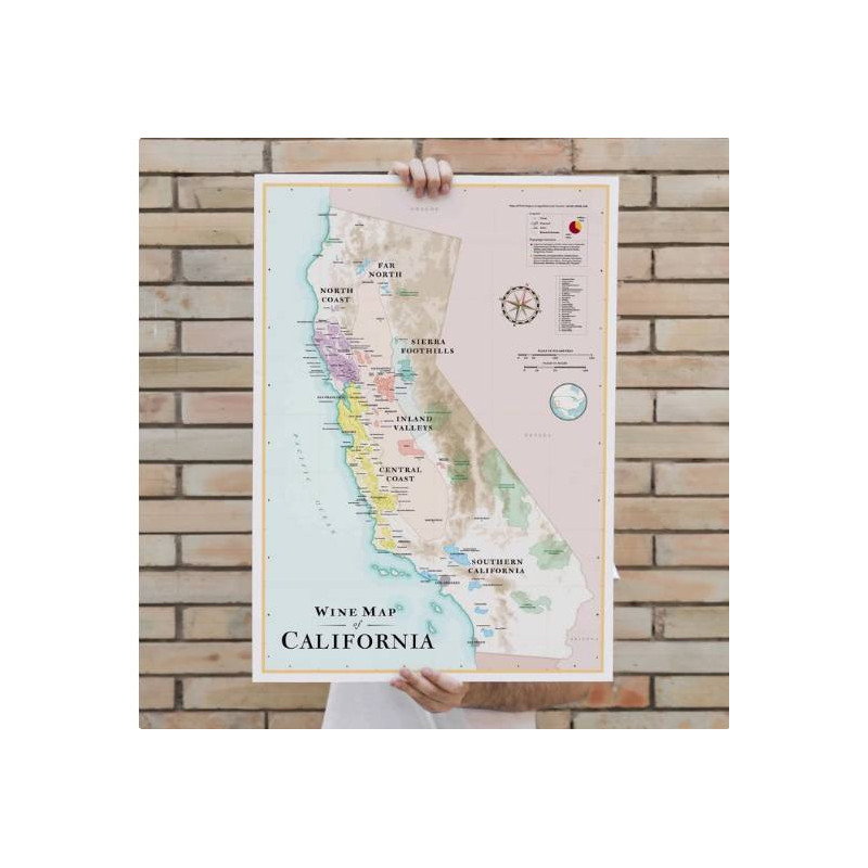 Carte des Vins "Californie" 50x70 cm | La Carte des vins s'il vous plait ?