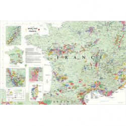 Wine map of France 61x91cm (Réf. H) | Steve De Long