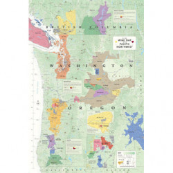 Wine Map of "Pacific Northwest" 61x91.4 cm | Steve De Long