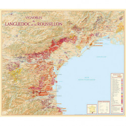 Carte des vins "Languedoc & Roussillon" 66x88 cm | Benoît France