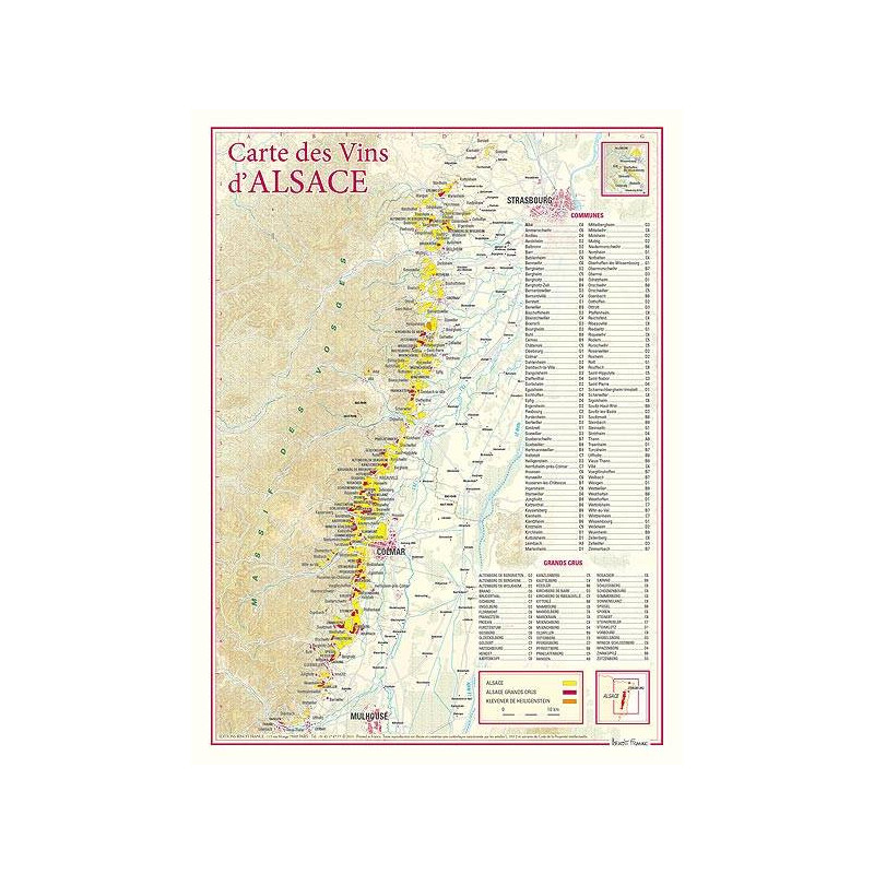 Wine list "Alsace" 30x40 cm | Benoît France