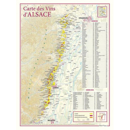 Carte des vins "Alsace" 30x40 cm | Benoît France