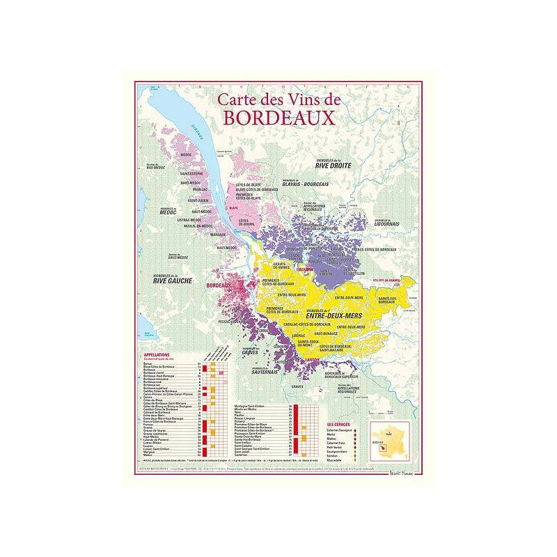 Carte des vins "Bordeaux" 30x40 cm | Benoît France