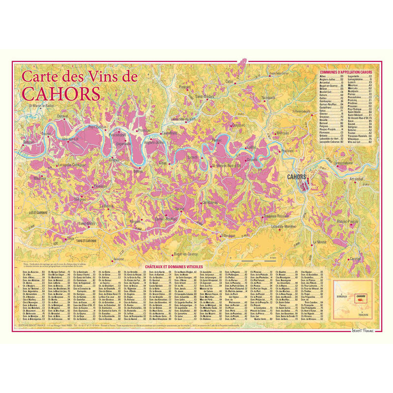 Carte des vins "Cahors" 30x40 cm | Benoît France