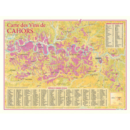 Carte des vins "Cahors" 30x40 cm | Benoît France