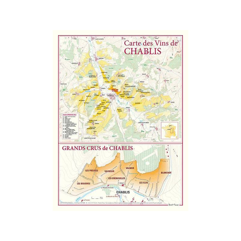 Wine List "Chablis and its Grands Crus" 30x40 cm | Benoît France