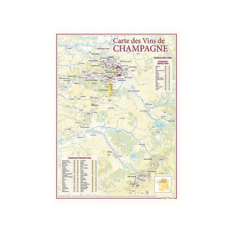 Carte des Vins "Champagne" 30x40 cm | Benoît France