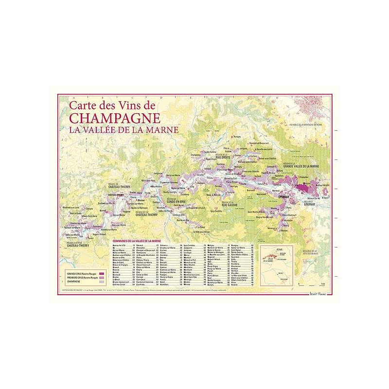 Wine list 30x40 cm "Champagne - La Vallée de la Marne" | Benoît France