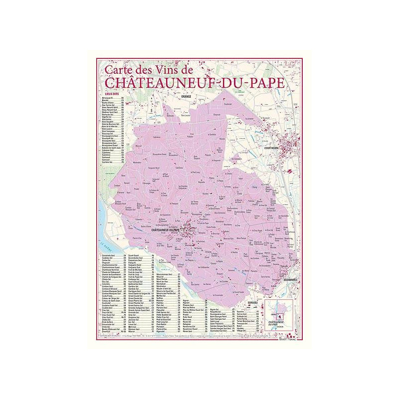 Carte des vins "Chateauneuf du Pape" 30x40 cm | Benoît France