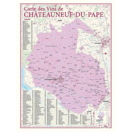 Wine list "Chateauneuf du Pape" 30x40 cm | Benoît France
