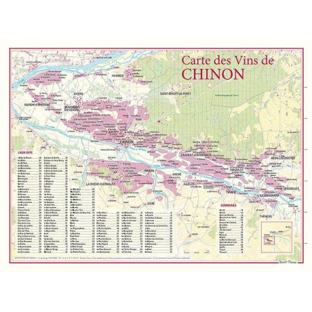 Carte des Vins "Chinon" 30x40 cm | Benoît France