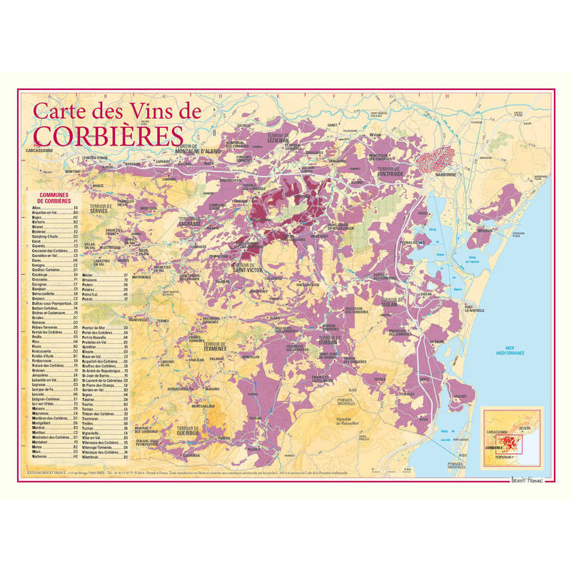 Wine list "Corbières" 30x40 cm | Benoît France